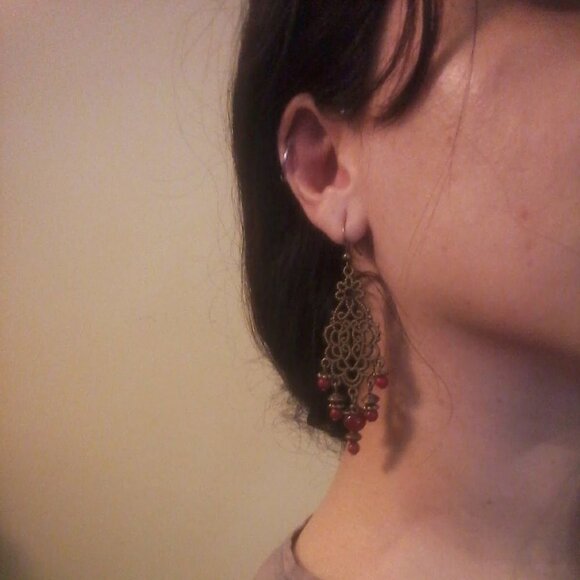 NWT Handmade Boho Earrings Artisan Handcrafted Dangle and drop earrings Goth - Picture 9 of 16